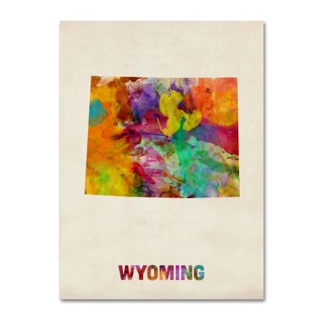 Michael Tompsett 'Wyoming Map' Canvas Art,24x32
